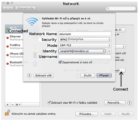 network menu